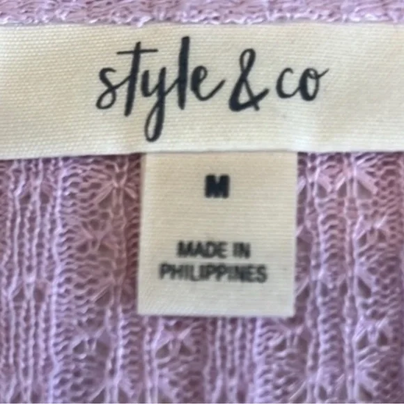 NWOT $69 Style & Co. NWOT Purple Relaxed Ruched Long Sleeve Blouse - Picture 2 of 5